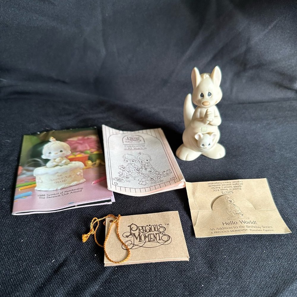 Precious Moments Birthday Series “Hello World!”  Kangaroo with a Joey in…